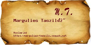 Margulies Tasziló névjegykártya